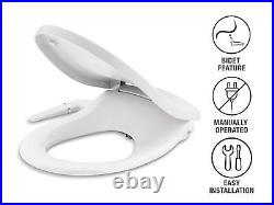 Round White Bidet Toilet Seat Silent Close Adjustable Spray No Slam Easy Clean Round White Bidet Toilet Seat Silent Close Adjustable Spray No Slam Easy Clean