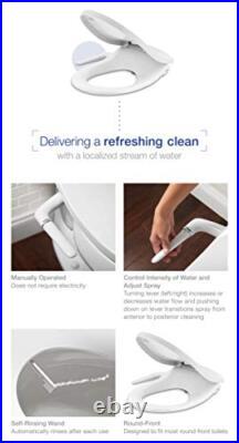 Round White Bidet Toilet Seat Silent Close Adjustable Spray No Slam Easy Clean Round White Bidet Toilet Seat Silent Close Adjustable Spray No Slam Easy Clean