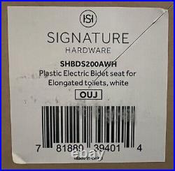 Signature Hardware SHBDS200AWH Elongated Electronic Bidet Toilet Seat White