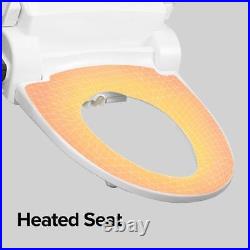 SmartBidet Bidet Toilet Seat 5.5 in. Heated Warm Air Dryer Plastic in White