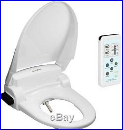 SmartBidet Electric Bidet Seat Elongated Toilet White Bathroom Plastic