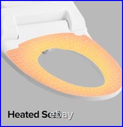 SmartBidet Plastic White Elongated Soft Close Heated Bidet Toilet Seat