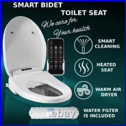 Smart Bidet Toilet Seat Elongated Electric Heated Seat with Warm Water Cleaning Smart Bidet Toilet Seat Elongated Electric Heated Seat with Warm Water Cleaning