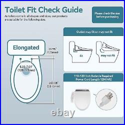 Smart Bidet Toilet Seat Elongated Electric Heated Seat with Warm Water Cleaning