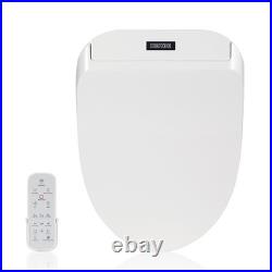 Smart Bidet Toilet Seat, White, Endless Warm Water, Rear and Front Wash, LED