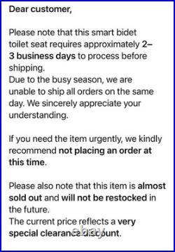 Smart Bidet Toilet Seat with Remote Control Heated Seat Warm Air Dryer