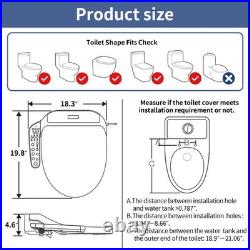 Smart Electric Bidet Toilet Seat Elongated White Remote Heated Water Dryer