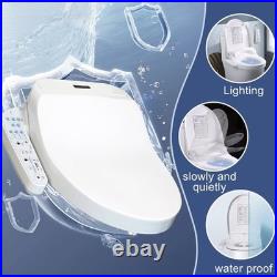 Smart Electric Bidet Toilet Seat Elongated White Remote Heated Water Dryer