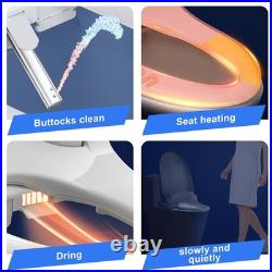 Smart Electric Bidet Toilet Seat Elongated White Remote Heated Water Dryer