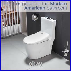 Smart Heated Bidet Toilet Seat with Self-Cleaning Nozzle, Warm Air Dryer with Adj