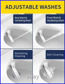 Smart Heated Toilet Seat with Bidet Slow Close, Warm Water, Dryer, Vortex Wash