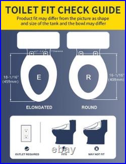 Smart Heated Toilet Seat with Bidet Slow Close, Warm Water, Dryer, Vortex Wash