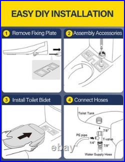 Smart Heated Toilet Seat with Bidet Slow Close, Warm Water, Dryer, Vortex Wash