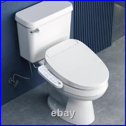 Smart Heated Toilet Seat with Bidet Slow Close, Warm Water, Dryer, Vortex Wash