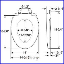 Soft-Close Elongated Easy-Clean Never-Loosens Plastic Toilet Seat in Wild Rose