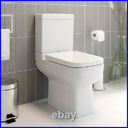 Space Saving Close Coupled Rimless Toilet Cistern Pan Soft Close Seat White
