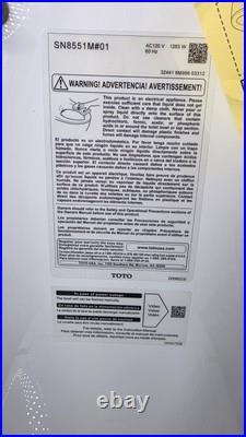 TOTO Neorest AS SN8551M#01 Dual Flush Smart Toilet Bidet Seat Cotton