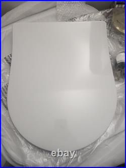 TOTO SS247R#01 Slim D-Shape Closed-front Toilet Seat with SoftClose, Cotton