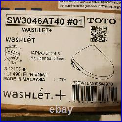 TOTO SW3046AT40#01 S500E Washlet+ Elongated Closed Bidet Seat Cotton White