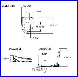 TOTO SW3056-12 Washlet S550e Elongated Bidet Toilet Seat with ewater+