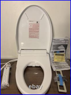 TOTO SW3084 #01 White, Elongated Bidet Toilet Seat MINOR DAMAGE/CRACK