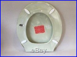 TS-00 Vintage Tan Pearl Telso Toilet Seat, Hwd & Lid Round Reg. Bowl