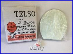 TS-00 Vintage Tan Pearl Telso Toilet Seat, Hwd & Lid Round Reg. Bowl