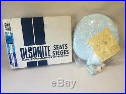 TS-15 Vintage Lt Blue Pearl Olsonite Toilet Seat Hardware Lid Round Regular Bowl