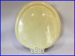 (TS-19) Vintage Yellow Pearl Telso Round Reg. Bowl Toilet Seat withLid No Hardware