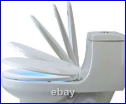 Toilet Seat Closed Front Heated LED Nightlight Elongated Plastic in White Finish