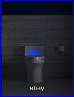 Toilet Seat Elongated Closed Front White with Programmable Dual LED Nightlight