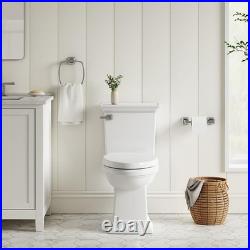 Toilet Seat Elongated Slow Close Bathroom Modern White 14.1 inch