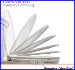 Toilet Seat Elongated Slow Close Bathroom Modern White 14.1 inch