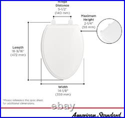 Toilet Seat Elongated Slow Close Bathroom Modern White 14.1 inch