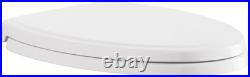Toilet Seat Elongated Slow Close Bathroom Modern White 14.1 inch