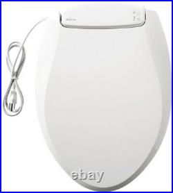 Toilet Seat Heated Elongated Closed Front Plastic White with Grip Tight Bumpers