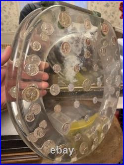 Toilet Seat with SILVER Coins! Man cave greatness