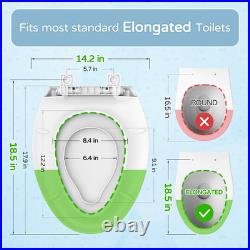 Toilet Seat with Toddler Toilet Seat Built In, Plastic, Elongated Slow Close wit