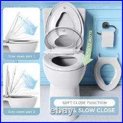 Toilet Seat with Toddler Toilet Seat Built In, Plastic, Elongated Slow Close wit