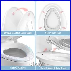 Toilet Seat with Toddler Toilet Seat Built In, Plastic, Elongated Slow Close wit