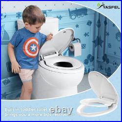Toilet Seat with Toddler Toilet Seat Built In, Plastic, Elongated Slow Close wit