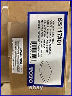 Toto SS117#01 Plastic D-Shape Slow Close Toilet Seat, Cotton White