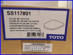 Toto SS117#01 Plastic D-Shape Slow Close Toilet Seat, Cotton White