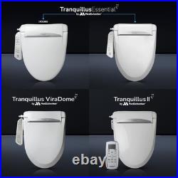 Tranquillus Essential Round Bidet Water and Air Adjustable Toilet Seat, Ele