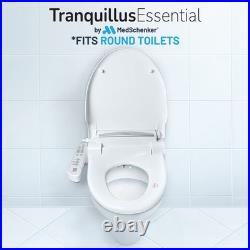 Tranquillus Essential Round Bidet Water and Air Adjustable Toilet Seat, Ele