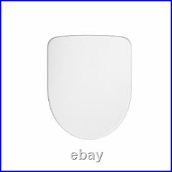 Twyford E100 D Shape White Acrylic Toilet Seat Plastic Bottom Fix Hinges WC 