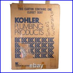 Vintage Kohler Rochelle Lustra Square Elongated Toilet Seat 4675 Country Grey