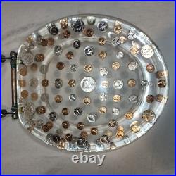 Vintage Toilet Seat Acrylic Lucite 90% Silver Dollar Haves & More, 110 Coins