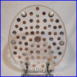 Vintage Toilet Seat Acrylic Lucite 90% Silver Dollar Haves & More, 110 Coins