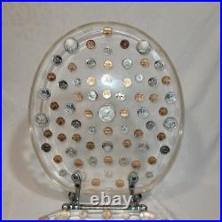 Vintage Toilet Seat Acrylic Lucite 90% Silver Dollar Haves & More, 110 Coins